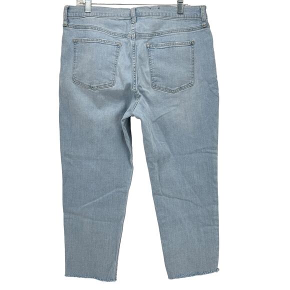 Gap Women's Jeans Girlfriend SZ 14 / 32 Mid Rise Raw Hem Plus Blue - Picture 3 of 13